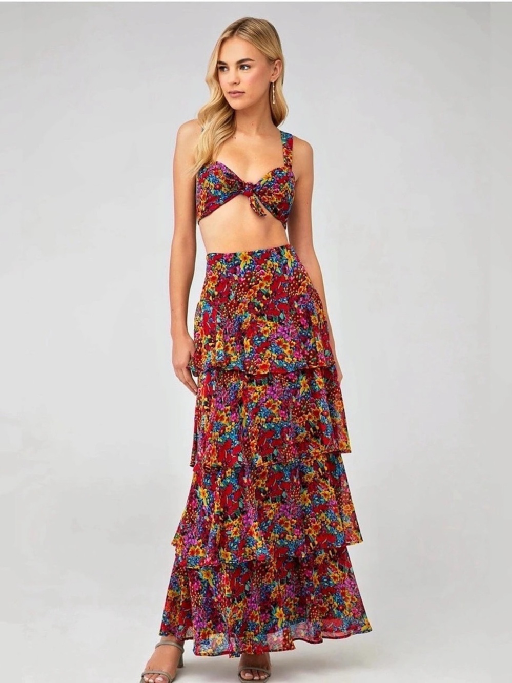 Show Me Your Mumu Floral Print Skirt Set Floral Maxi Skirt Set Size Medium